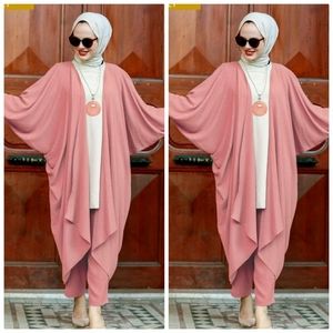 4 piece Tunic pant and duster set with Neck accessory